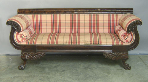 Appraisal: Late Federal mahogany sofa th c