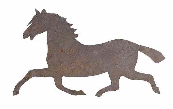 Appraisal: Sheet iron running horse weathervane th c h l