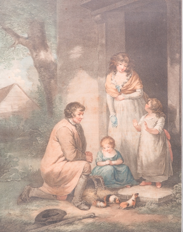 Appraisal: Early th century Color print on paper Family outside a