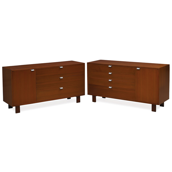 Appraisal: George Nelson cabinets pair by Herman Miller with center vanity