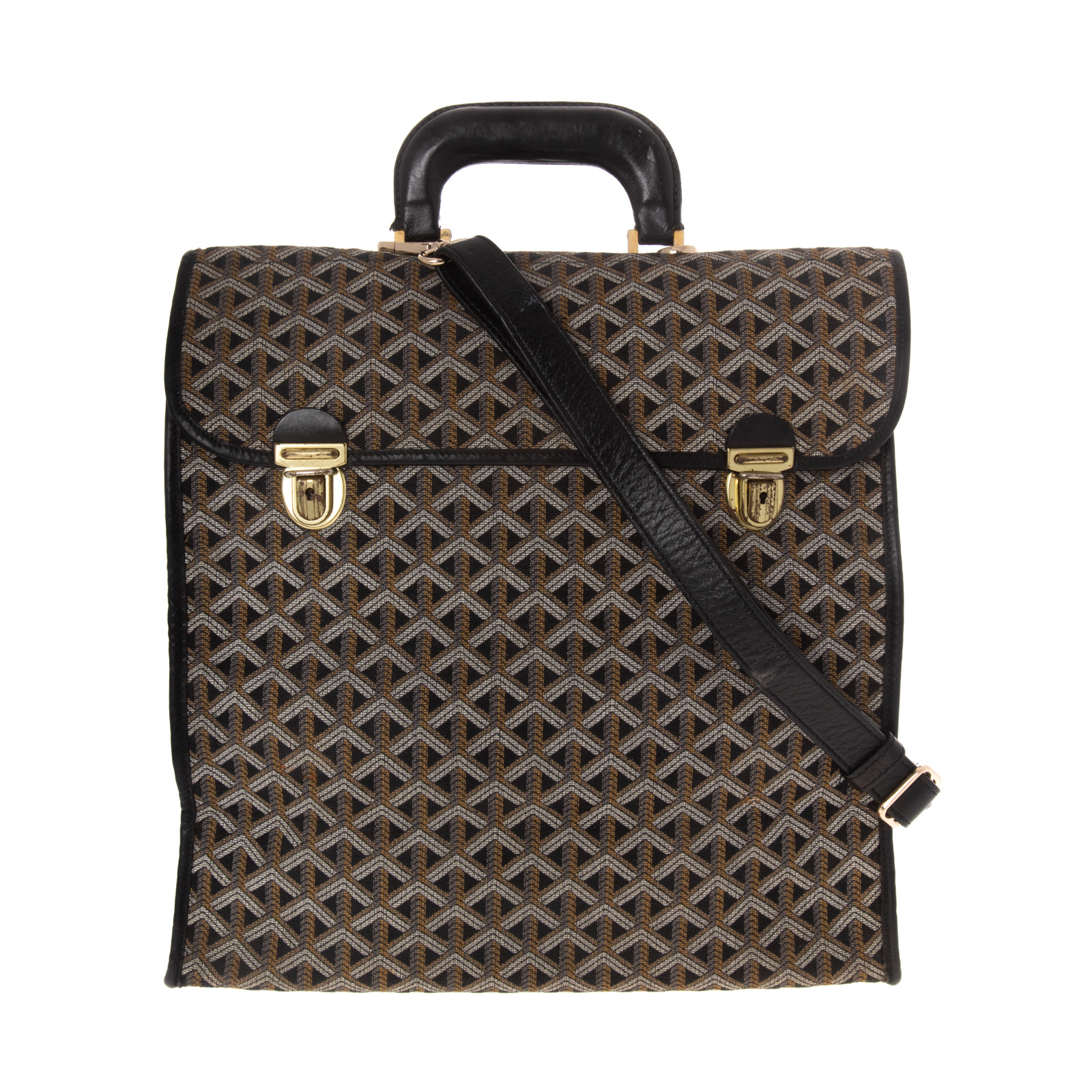 Appraisal: A GOYARD FOLDABLE STEAMER BAG A brown and tan Monogram