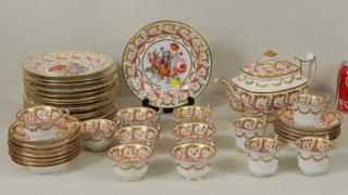 Appraisal: Darby Porcelain Hand Painted Partial Service Early Darby porcelain hand