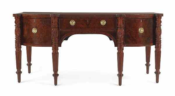 Appraisal: Massachusetts Federal mahogany sideboard ca with spiral and reeded legs