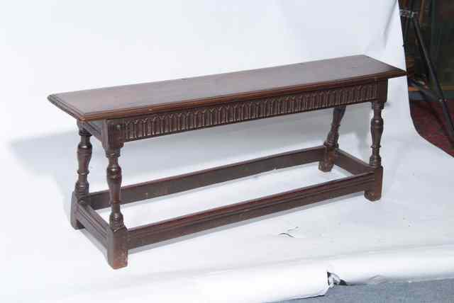 Appraisal: A TH CENTURY OAK FORM OR BENCH of pegged construction