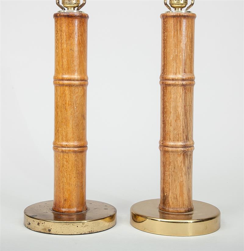 Appraisal: Pair of Faux Bamboo Lamps x in diam Property from