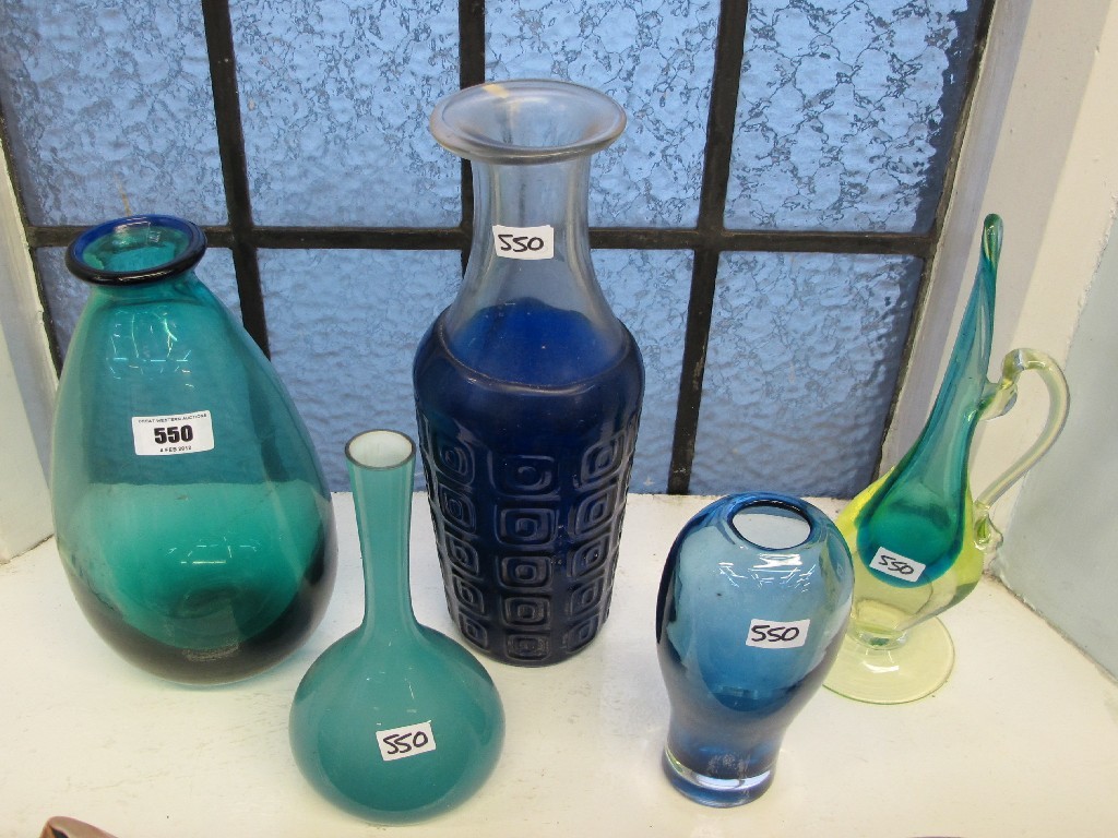 Appraisal: Five pieces of art glass to include Orrefors etc