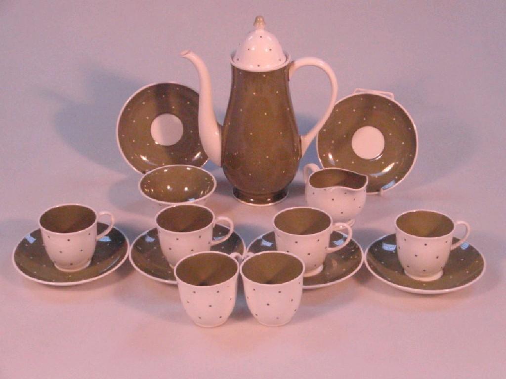 Appraisal: A Susie Cooper coffee service comprising coffee pot cream jug