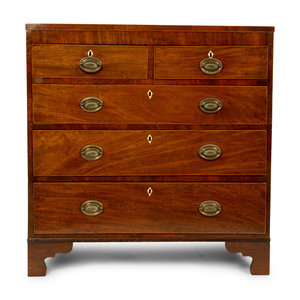 Appraisal: A Regency Style Walnut Chest of Drawers TH CENTURY Height