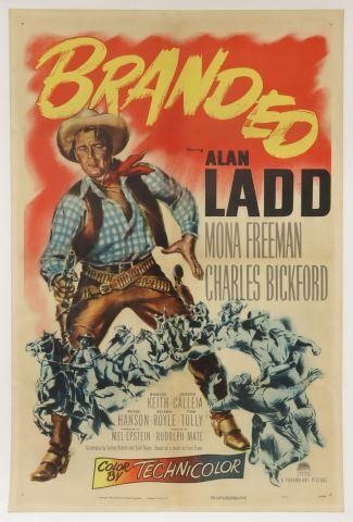 Appraisal: Branded movie poster Alan Ladd for Paramount based on a