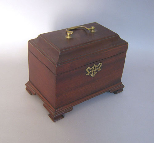 Appraisal: George III mahogany tea caddy early th c h w