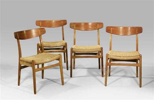 Appraisal: WEGNER HANS J - SET OF FOUR CHAIRS model CH