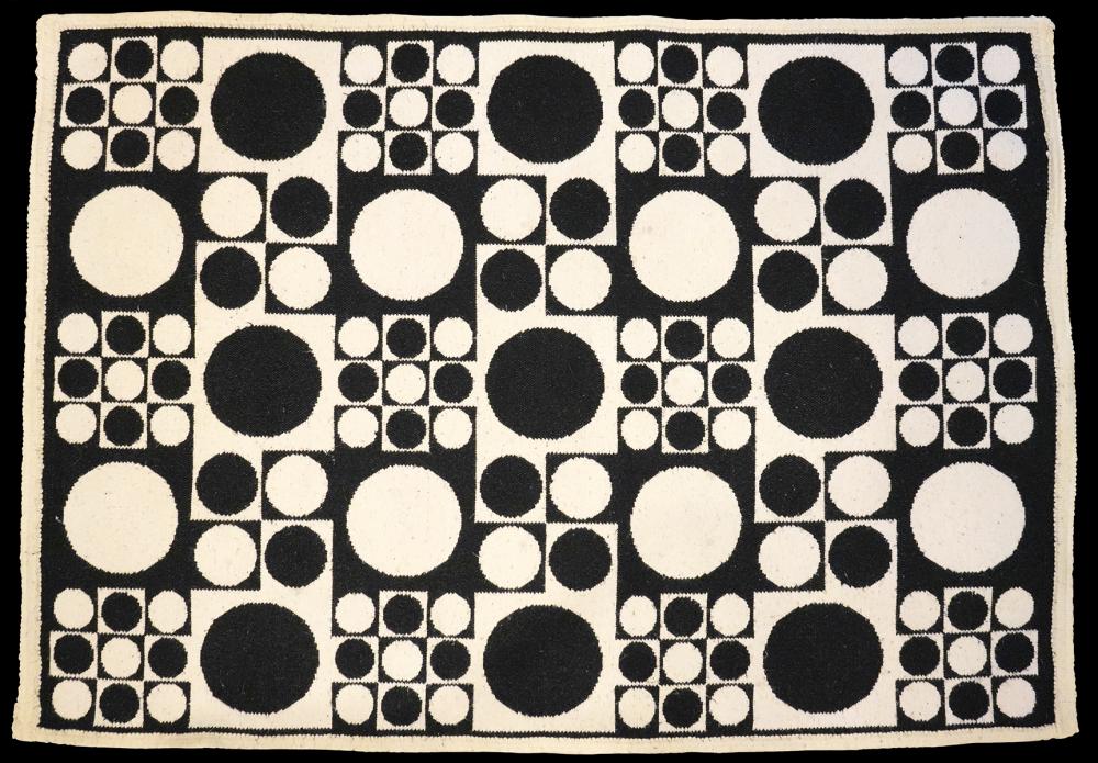 Appraisal: VERNER PANTON GEOMETRIC WOOL RUGVerner Panton pop modernist geometric designed