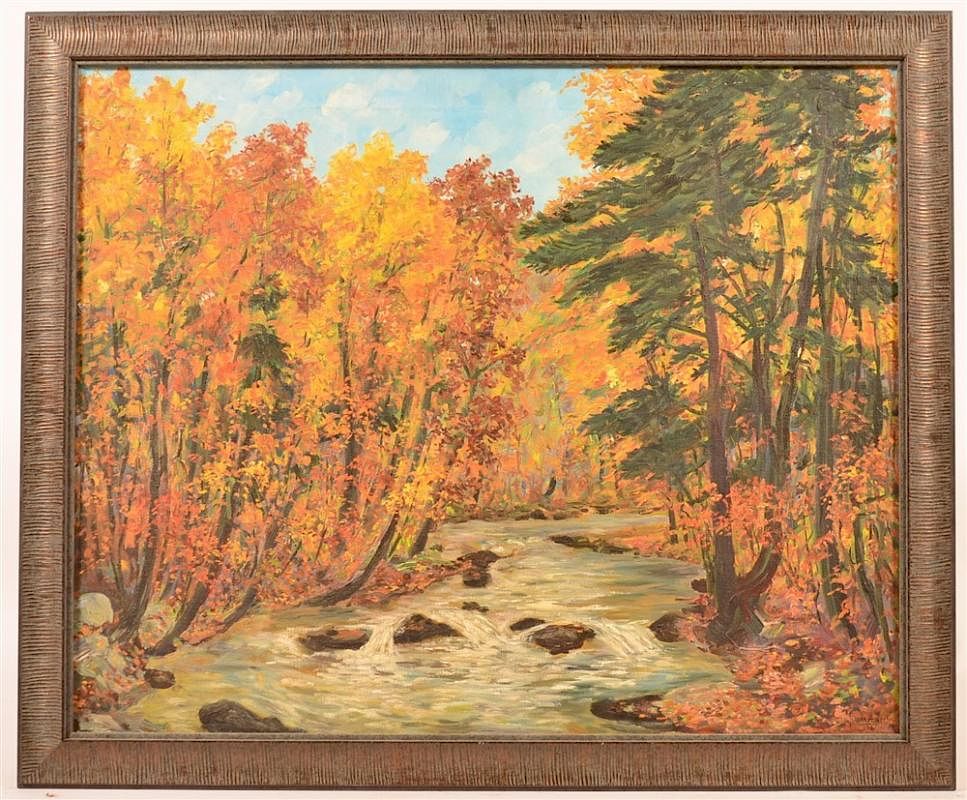 Appraisal: Harry M Book Woodland Oil on Canvas Painting Harry M