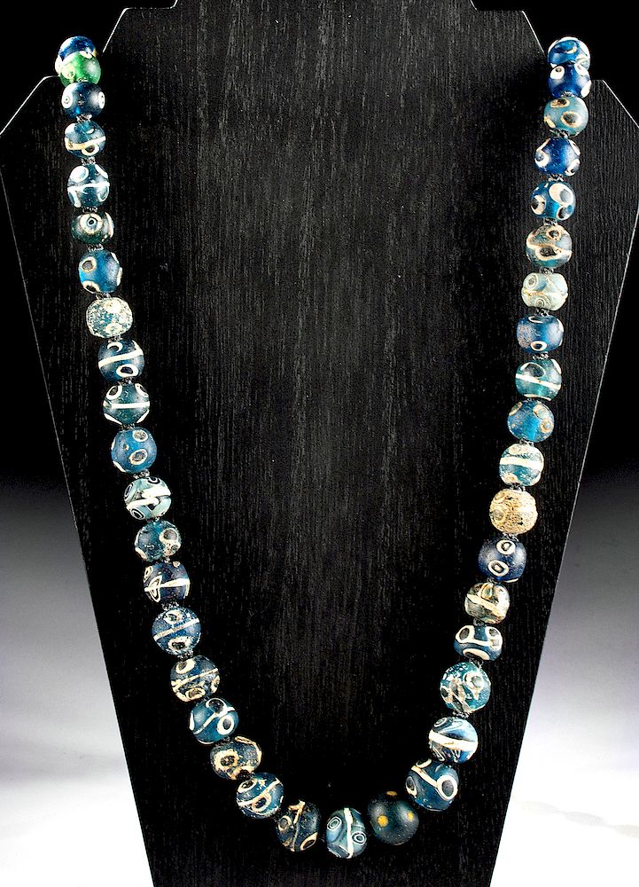 Appraisal: th C Islamic Glass Eye Bead Necklace - Superb Ancient