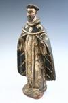 Appraisal: SANTOS - Carved and painted figure of Saint Augustine gilt