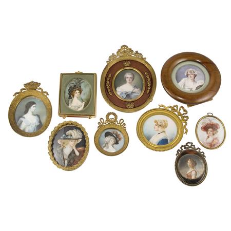 Appraisal: Group of Twelve Framed Portrait Miniatures Estimate -