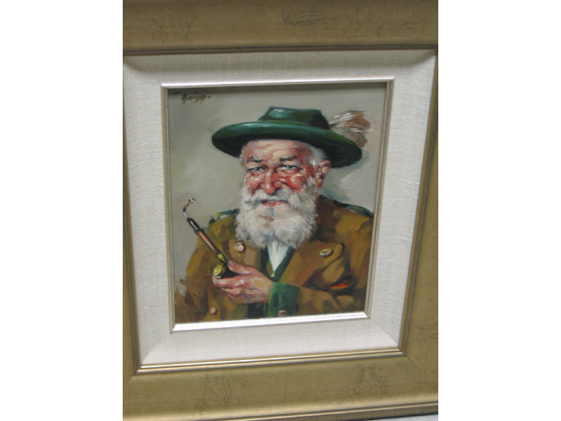 Appraisal: AUGUST BRIGGS AUSTRIAN TH CENTURY Man with a pipe oil