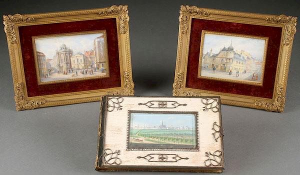 Appraisal: A GROUP OF AUSTRIAN MINIATURE CITYSCAPES TH C A GROUP