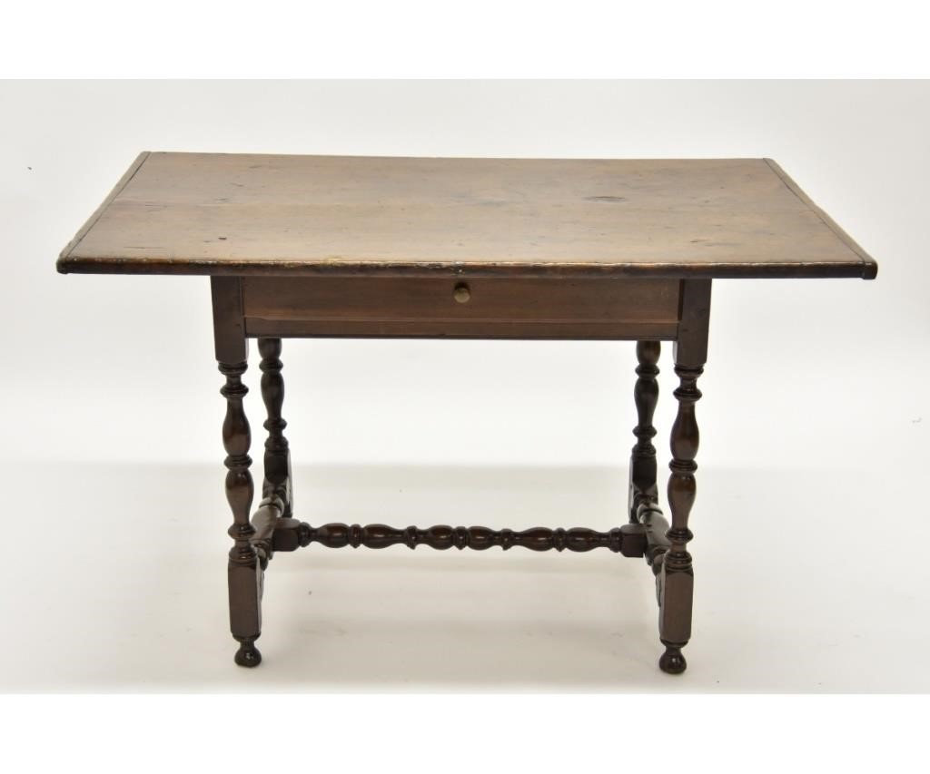 Appraisal: New England William and Mary walnut tavern table circa with