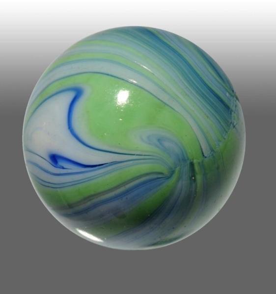 Appraisal: Christensen Striped Opaque Marble Description Very unusual mint green blue