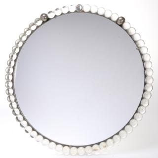 Appraisal: Rene Lalique Perles glass beaded mirror Rene Lalique Perles glass