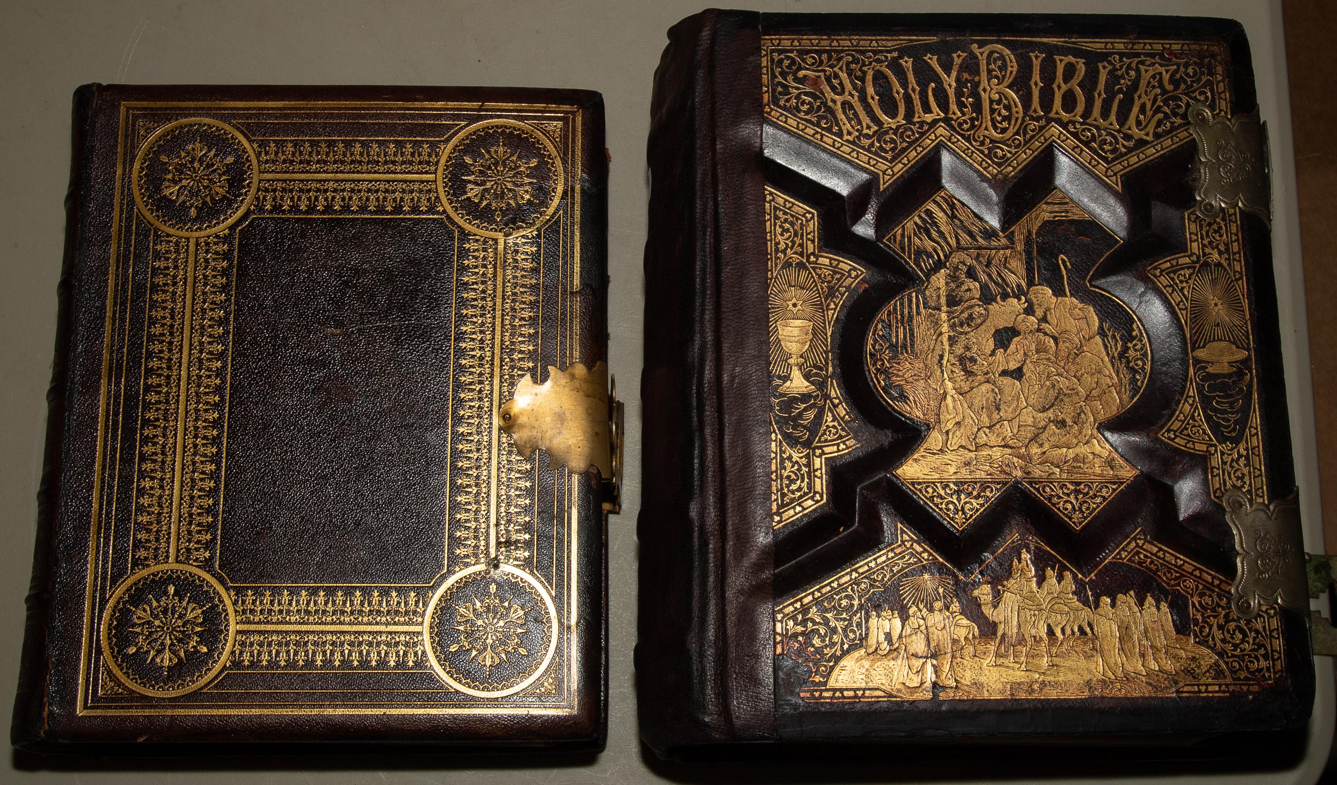 Appraisal: TWO FAMILY BIBLES Comprising HOLY BIBLE Philadelphia W W Harding