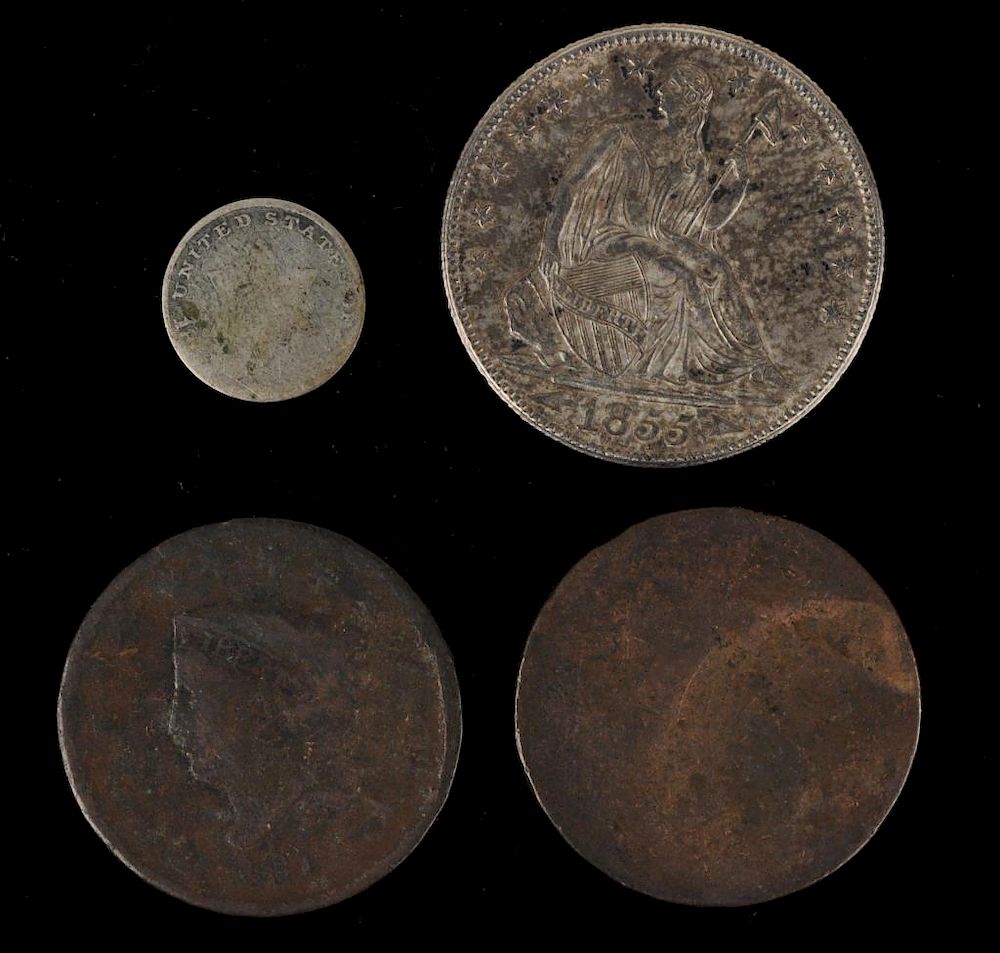 Appraisal: Small Group U S Coins including a silver seated liberty