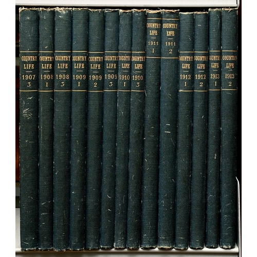 Appraisal: Country Life Magazine Fourteen bound volumes an incomplete run uniform