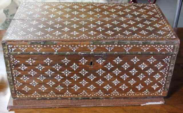 Appraisal: Anglo Indian Mother of Pearl Inlaid Antique Box From a