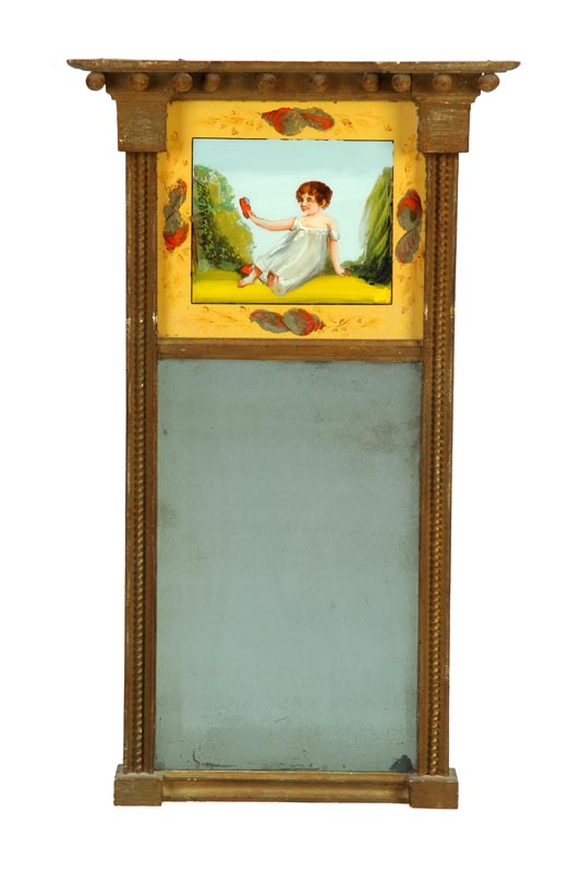 Appraisal: FEDERAL MIRROR American early th century mixed woods and glass