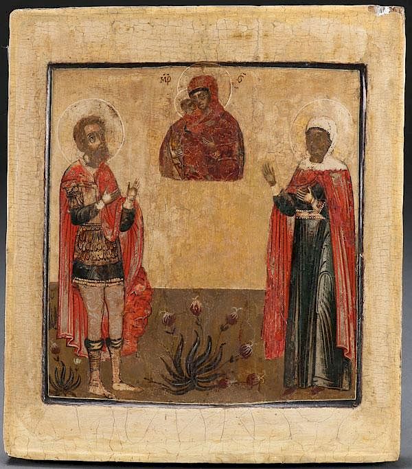 Appraisal: THREE RUSSIAN ICONS TH CENTURY THREE RUSSIAN ICONS TH CENTURY