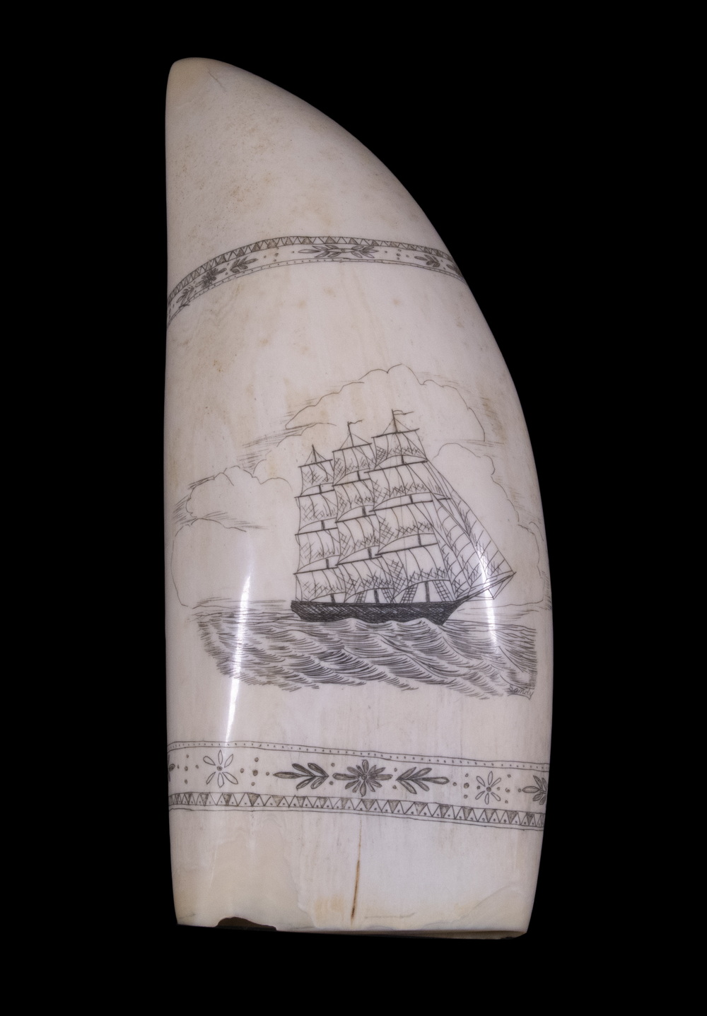 Appraisal: SCRIMSHAW NORTH AMERICA TH C Depicting sailing ship on one