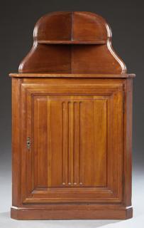 Appraisal: Louis Philippe Carved Cherry Corner Cabinet th c the arched