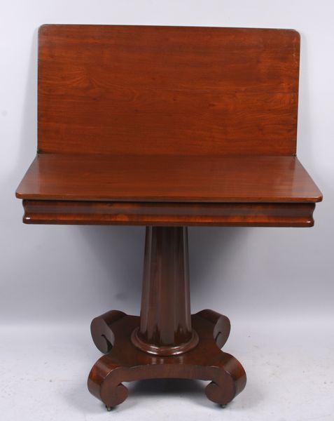 Appraisal: th Century Classical Empire mahogany card table Top missing brass