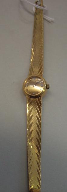 Appraisal: A ladies ct gold and diamond set Omega bracelet wristwatch