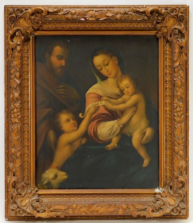 Appraisal: M E Williams Holy Family Old Master Painting United States