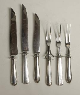 Appraisal: Sterling Silver Carving Sets Sterling Handles OT Gross