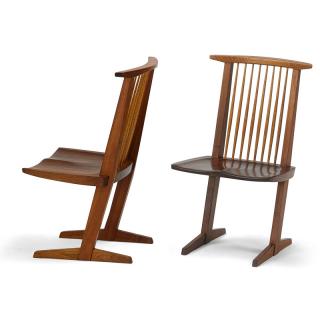 Appraisal: GEORGE NAKASHIMA Two Conoid chair GEORGE NAKASHIMA - NAKASHIMA STUDIOTwo