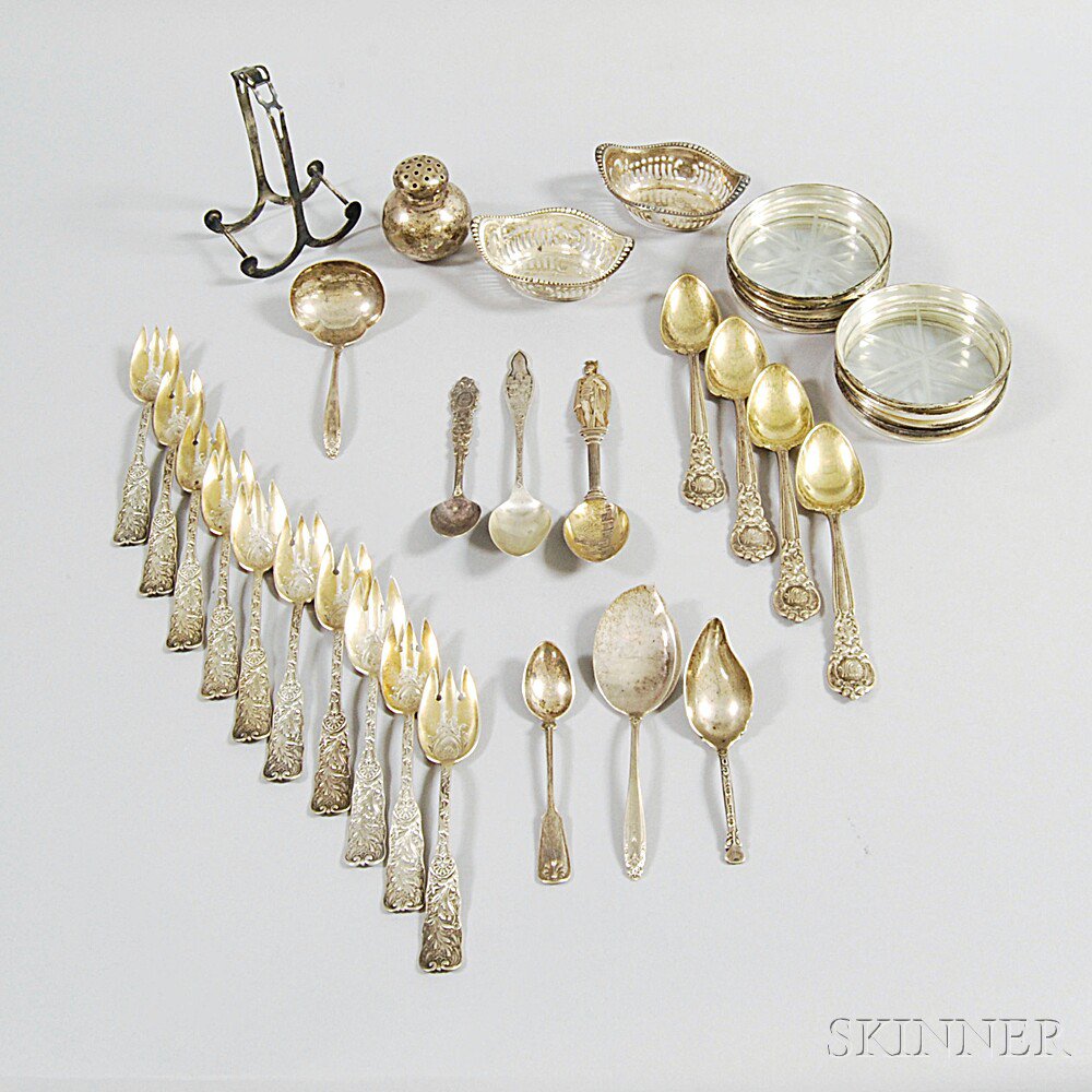 Appraisal: Group of Silver and Silver-mounted Flatware and Tableware including a