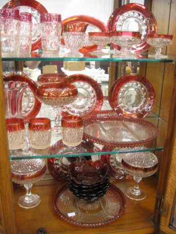 Appraisal: pcs Indiana Glass ''King's Crown'' other ruby flashed glassware includes