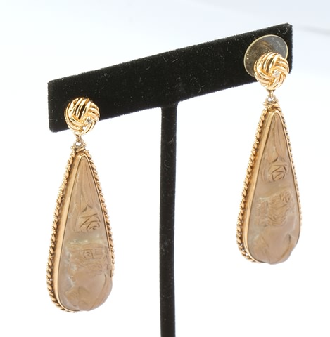 Appraisal: KY dangle post earrings with diamond accent long X wide