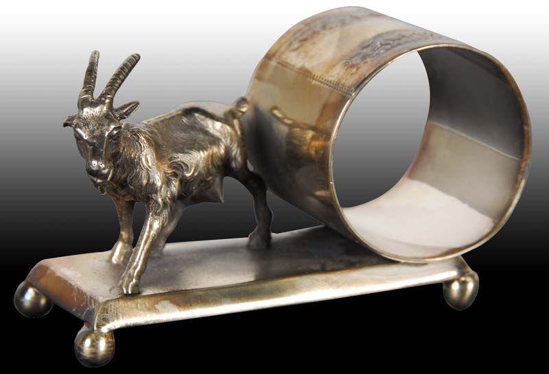 Appraisal: Goat Figural Napkin Ring Description Rectangular ball-footed base Marked Meriden