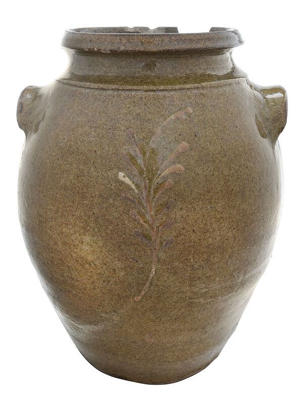 Appraisal: Collin Rhodes Attributed Edgefield Stoneware Jar likely made at Rhodes