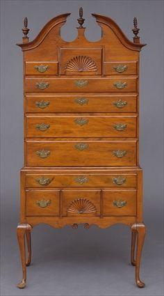 Appraisal: NEW ENGLAND QUEEN ANNE-STYLE CHERRY DIMINUTIVE HIGHBOY PROBABLY MADE FOR