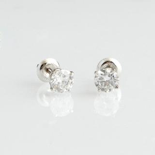 Appraisal: Pair of K White Gold Diamond Stud Earrings each with