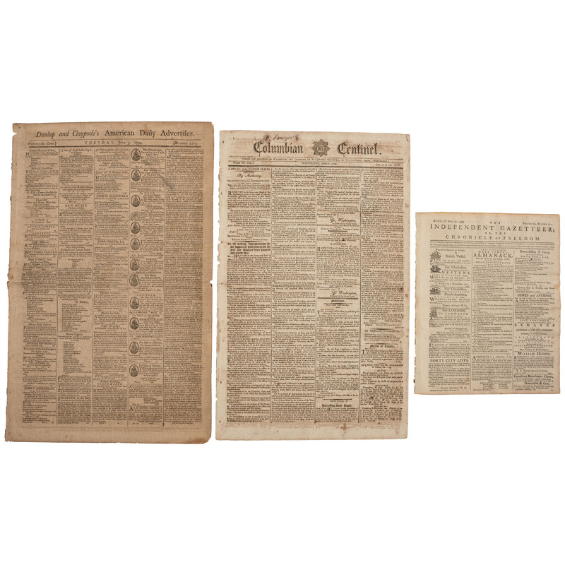 Appraisal: th CENTURY IMPRINTS A group of newspapers with reports on