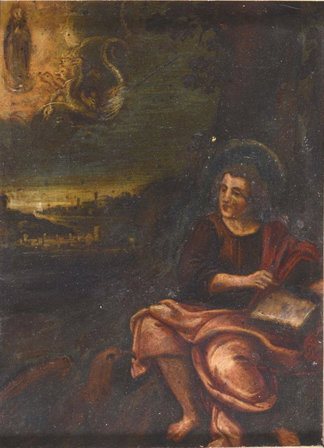 Appraisal: FOLLOWER OF JAN SOENSSt John the Evangelist on Patmos Writing