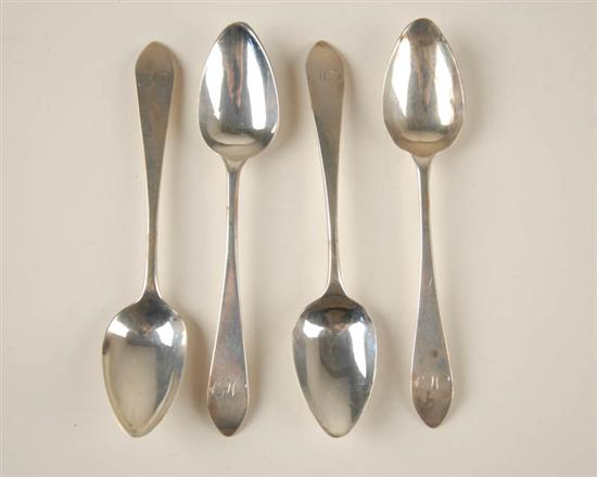 Appraisal: Four Scottish George III Coffee Spoons bearing Edinburgh date marks