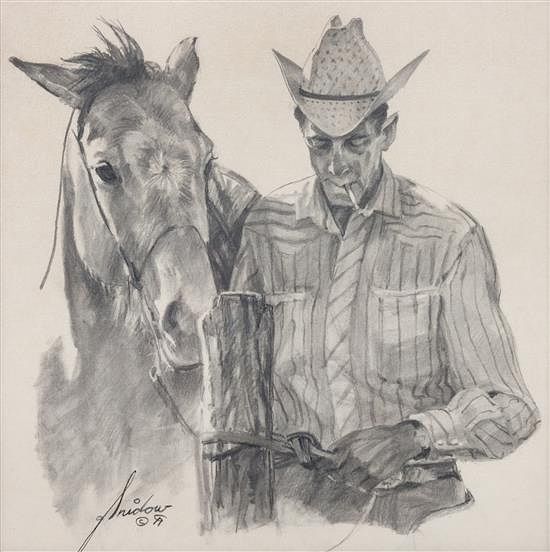 Appraisal: Gordon Snidow x inches Gordon Snidow american b A Cowboy