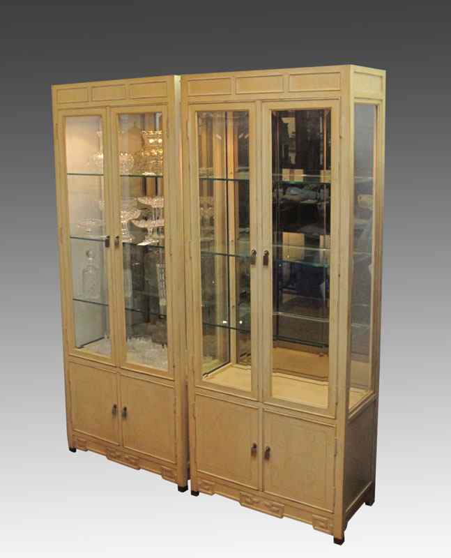 Appraisal: PAIR RAY SOBOTA DESIGNED CENTURY FURNITURE DISPLAY CABINETS The Sobota